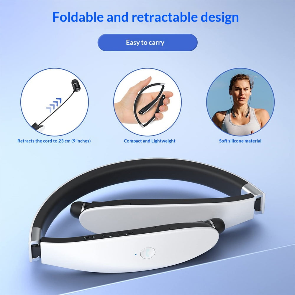 Stereo Bluetooth Earphones SX-991 Foldable Universal Sports Music Wireless Neck Hanging Headsets Noise Reduction Call Function Voice Control