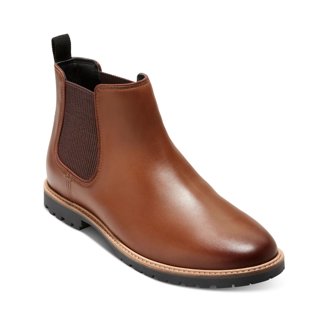 COLE HAAN Mens Brown Goring Padded Heel Pull-Tab Lug Sole  display picture 2