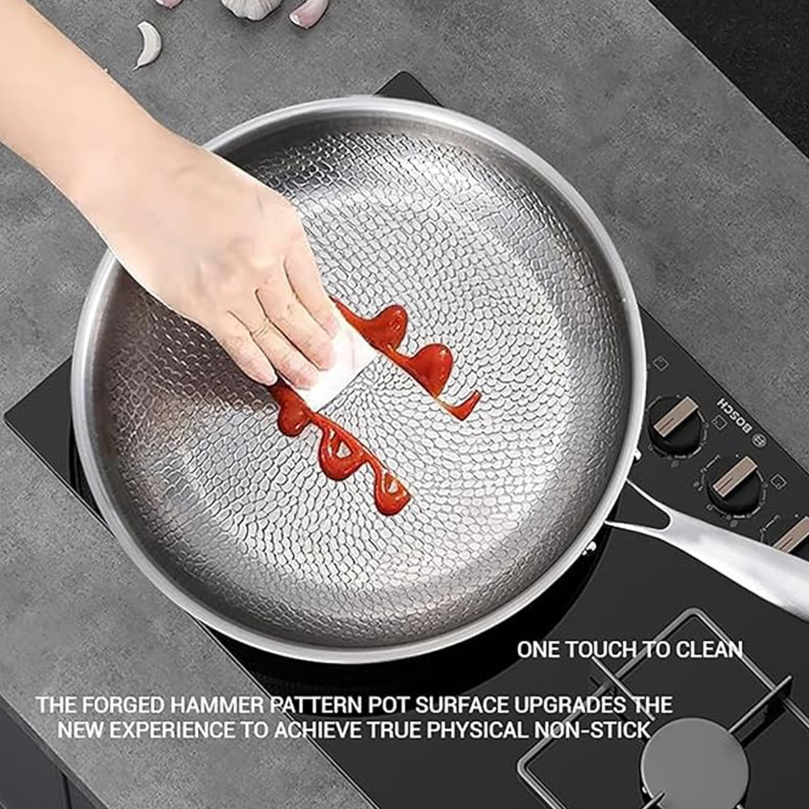 Titanium Hammered Pan Pro with Shovel, 2025 New Multifunctional Ultra-Durable Scratch-Resistant Non Stick Frying Pan Cooking Pan, Even Heating For Cooking ,11.8inch