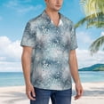 thumbnail image 3 of Fotbe enchanted winter snowflake holly Camisa Hawaiana para Hombre Unisex – Camisa Casual de Verano con Botones de Manga Corta de Algodón y Lino,XX-Large, 3 of 7