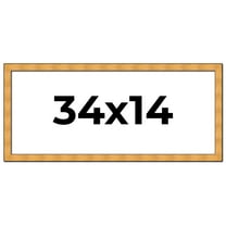 34x14 Frame Gold Rustic Solid Wood Picture Frame | 1.25 Inch Wide Moulding | Rustique Gold