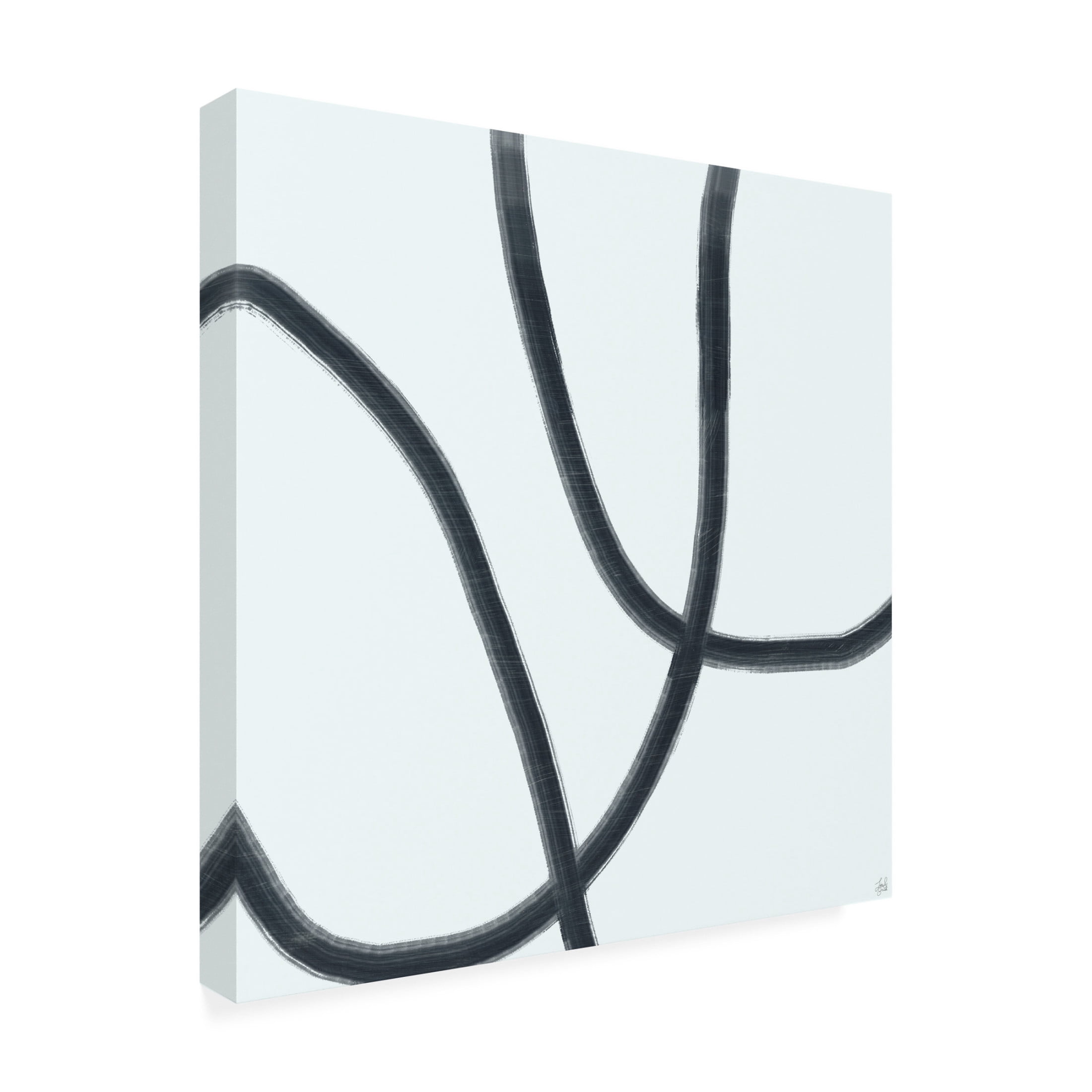 Canvas Wall Art - Line and Brush 'Single Wanderings 4' Wall Art for Living Room, Bedroom, or Office Décor by Trademark Fine Art - 18 x 18 Inches