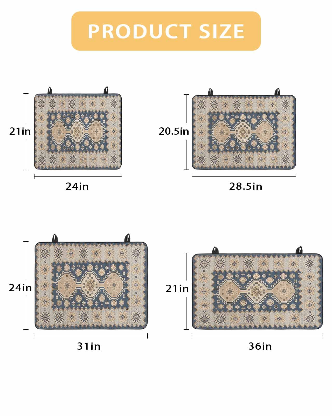 nqOlkjepod Large Induction Cooktop Protector Mat 24"x21", Blue Beige Geometric Stove Top Covers for Electric Stove, Southwest Ethnic Modern Decorative Stove Burner Cover Mats, Glass Top Stove Cover