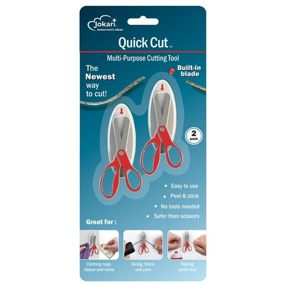 Jokari Quick Cut™ 2-Pack – Wall-Mounted, Stick-On Cutting Tool for Home, Crafting & Outdoors