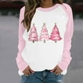 thumbnail image 2 of asdoklhq Christmas Shirts for Women's Casual Christmas Printed Long-sleeved Round-neck Raglan Sweater Pink XL, 2 of 3