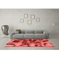thumbnail image 3 of Ahgly Company Machine Washable Indoor Round Abstract Red Modern Area Rugs, 8' Round, 3 of 4