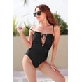 thumbnail image 4 of Charmo Womens V Neck One Piece Plunge Swimsuit Tummy Control Bathing Suit, 4 of 5