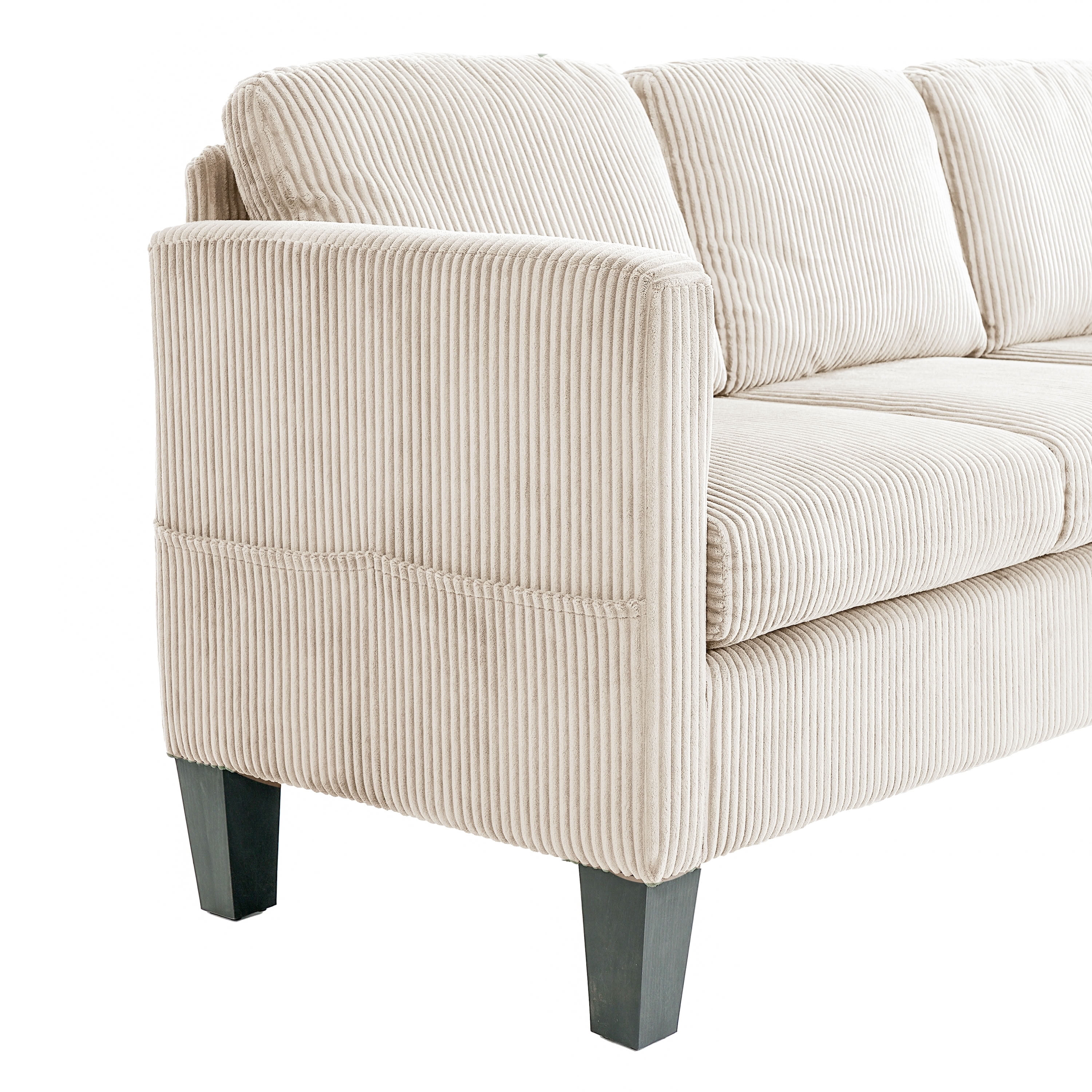 MAYEERTY 3-Seat Corduroy Sofa with Ottoman, Multi-functional Modern Sofa Couch for Apartments, Small Spaces, Easy Assembly