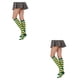 thumbnail image 3 of Sonducket 1 par de calcetines a rayas hasta la rodilla de arcoíris, medias cómodas, medias de manguera para disfraz de fiesta, rayas verdes y amarillas Rayas amarillas verdes 2piezas Sonducket CBP288761, 3 of 6