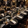 thumbnail image 3 of 200PCS Black and Gold Plastic Plates - Black Plates Disposable for Party - Heavy Duty Plastic Plate for Graduation Wedding Party Birthday, 3 of 9