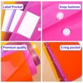 thumbnail image 4 of KEINXS Binders  Plastic Poly Envelopes  Colorful Clear 3-Ring Binders  Letter Size  Snap Pockets with Labels  for School Home Office/5PCS, 4 of 9