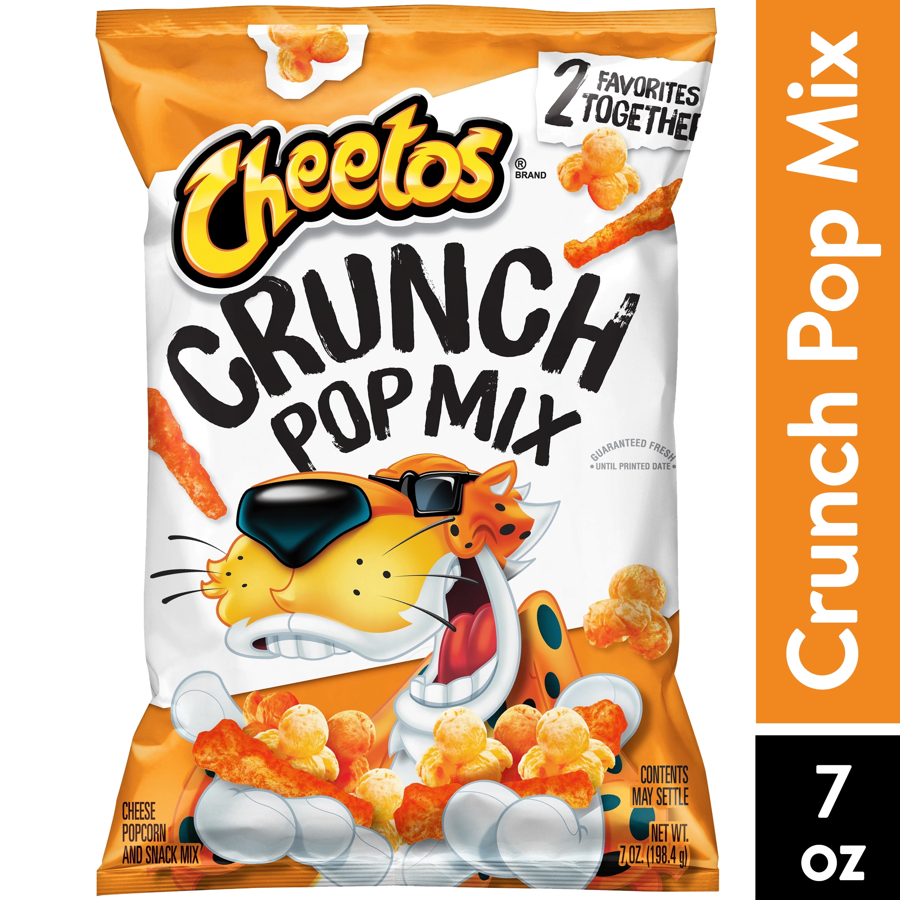 Cheetos Crunch Pop Mix, Cheese Popcorn and Snack Chips Mix, 7 oz Bag