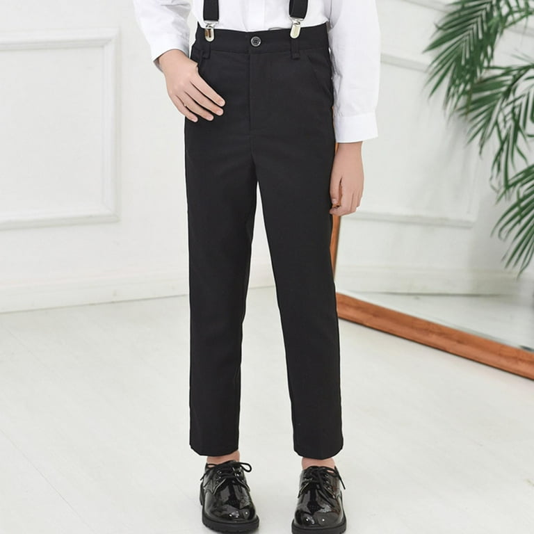 Cethrio Kids Boys Dress Pants, Formal Straight Leg Cotton Casual School Uniform Pants Black Size 3T, Boy's, Size: 3-4 T