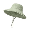 thumbnail image 6 of XIAOCHA Womens Drawcord‑Adjust Boonie Hat Solid Sun Hat Outdoor Wide‑Brim Hat,Green, 6 of 8