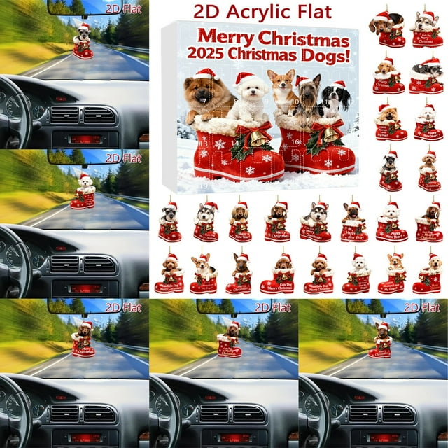 2025 2D Advent Calendar Set Featuring 24 Unique Flat Boots Double-Sided Prints And Realistic Illustrations For Festive Countdown Celebrations