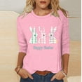 thumbnail image 2 of Idoravan Womens 3/4 Sleeve Tops And Blouses Women's Fashion Easter Printed T-shirt 3/4 Sleeves Blouse Round Neck Casual Top, 2 of 7
