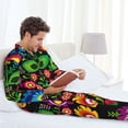 thumbnail image 6 of Picia Traditional Floral Polish Pattern Men’s Long-Sleeve Sleepwear Set - Soft 2-Piece Loungewear with Pockets, Comfy PJs for Relaxing Nights-Medium, 6 of 7