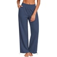 thumbnail image 3 of Zulora Women's High Waist Wide Leg Pants Drawstring Hem Casual Jogger Trousers with Pockets Loose Fit for Daily Workout, 3 of 9