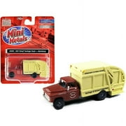 1957 Chevrolet Garbage Truck Harrisburg Department of Public Works Maroon and Yellow 1/87 (HO) Scale Model by Classic Metal Works