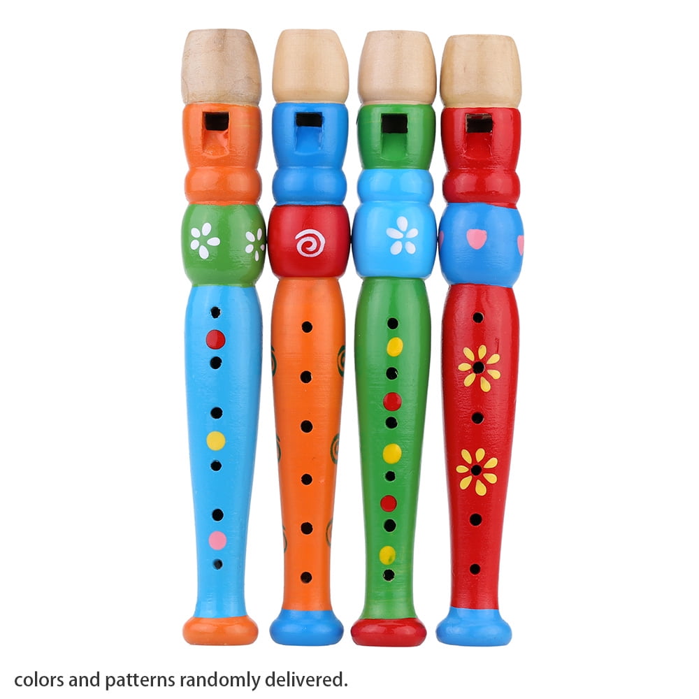 Kids Wooden Piccolo Flute Sound Musical Instrument Early Education Toys CB 