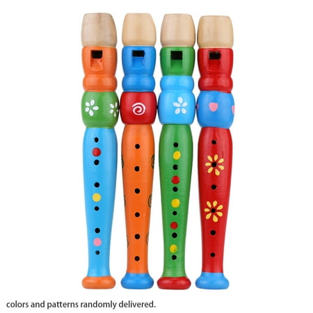 Wooden Piccolo Flute Sound Musical Instrument Early Education Toy Gift for Baby Kid