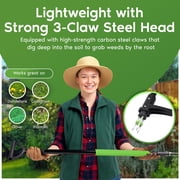 Garden Guru Stand Up Weeder Weed Puller Tool – Long Handle up to 45-Inch – Heavy Duty 3 Claw Weeder with Foot Pedal – No Bending or Kneeling – Great for Dandelions, Thistle, Grass (4)
