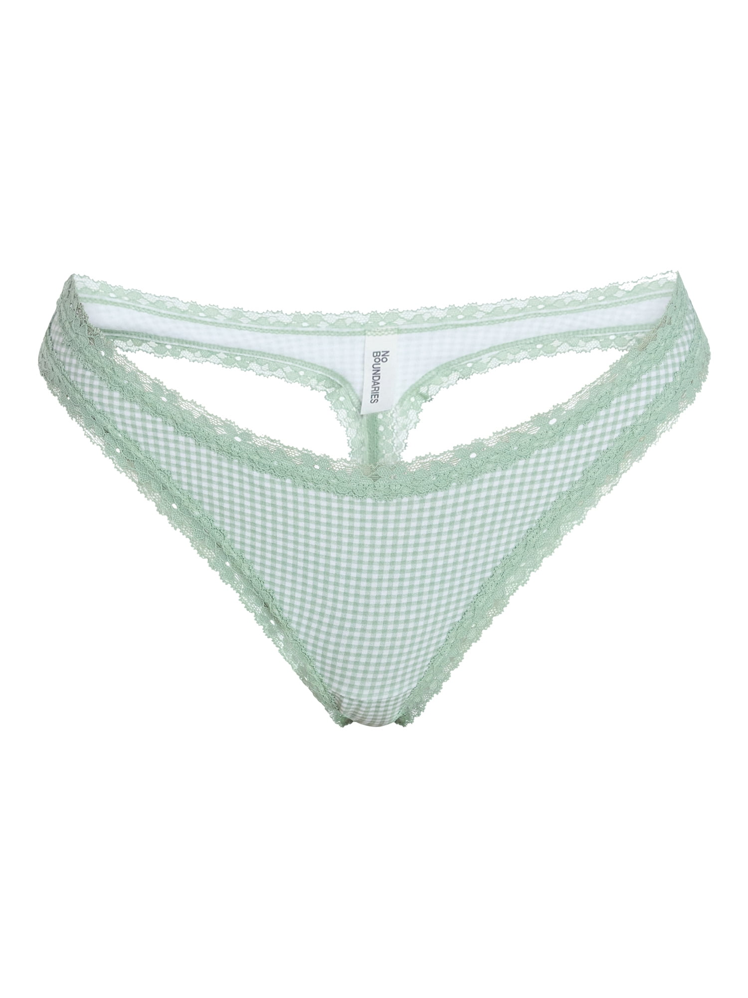 No Boundaries Cotton Blend Lace Thong Panties, Women's XS-XXXL