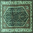 thumbnail image 1 of Ahgly Company Indoor Square Persian Turquoise Blue Traditional Area Rugs, 5' Square, 1 of 4