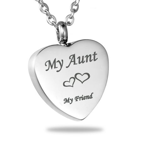My Aunt My Friend Love Heart Memorial Jewelry Pendant Keepsake Memorial Urn