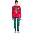 thumbnail image 3 of Jolly Jammies Men's Merry and Bright Matching Family Pajamas Set, 2-Piece, Sizes S-2X, 3 of 6