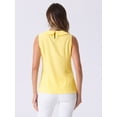 thumbnail image 3 of DARING DIVA Blouse Sleeveless Jacquard Floral Tank Top S Yellow, 3 of 6