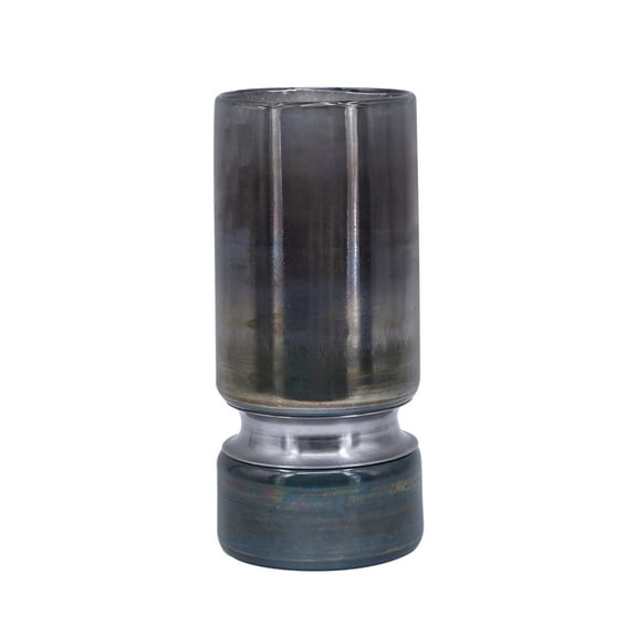 A&B Home Cylindrical Smoked Glass Vase 4.7" x 4.7" x 10.6"