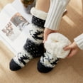 thumbnail image 2 of Luxalzxs Slipper Socks with Gripper Winter Thick Fleece Lined Fuzzy Crew Socks Anti-Slip Warm Chirstmas Home Socks Christmas Gift, 2 of 5
