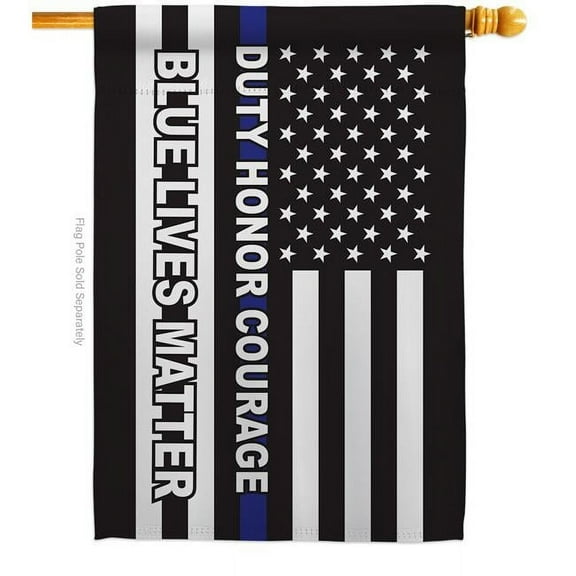 USA Decoration  Honor Blue Live First Responders Police 28 x 40 in. Double-Sided Decorative Vertical House Flags for Decoration Banner Garden Yard Gift