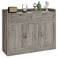 thumbnail image 5 of Homfa 2 Drawers Kitchen Sideboard Buffet Cabinet, 3 Door Wood Storage Cabinet with Adjustable Shelf for Dining Room, Gray, 5 of 8