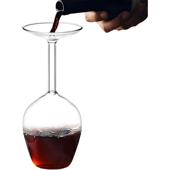 Upside Down Wine Glass, Upside Down Glasses, 400ML Long Stem Wine Gla-sses, Unique Inverted WineGlasses For Women Or Men, Glasses Fun And CoolWine Present For Christmas, Or Wedding