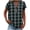 Gray, variant on Womens Summer Tops Stylish Gingham Button Shirt Henly Neck Loose T-shirt Blouse