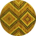 thumbnail image 1 of Ahgly Company Indoor Round Abstract Yellow Modern Area Rugs, 8' Round, 1 of 4