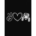 thumbnail image 2 of Women's Trendy Love Heart & Car Graphic Tee - Casual Round Neck Short Sleeve, Stretchy Polyester Blend, Machine Washable - Perfect for Summer, 2 of 6