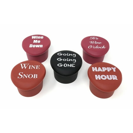 5 Wine Stoppers - Funny Silicone Reusable Corks Best Wine Gifts Add Your Own Personalized Touch on Bottles Top Perfectly Fits to Seal and Preserve Your Favorite Wine Cap Wedding Favor Accessories (Top 10 Best Coffee Beans)