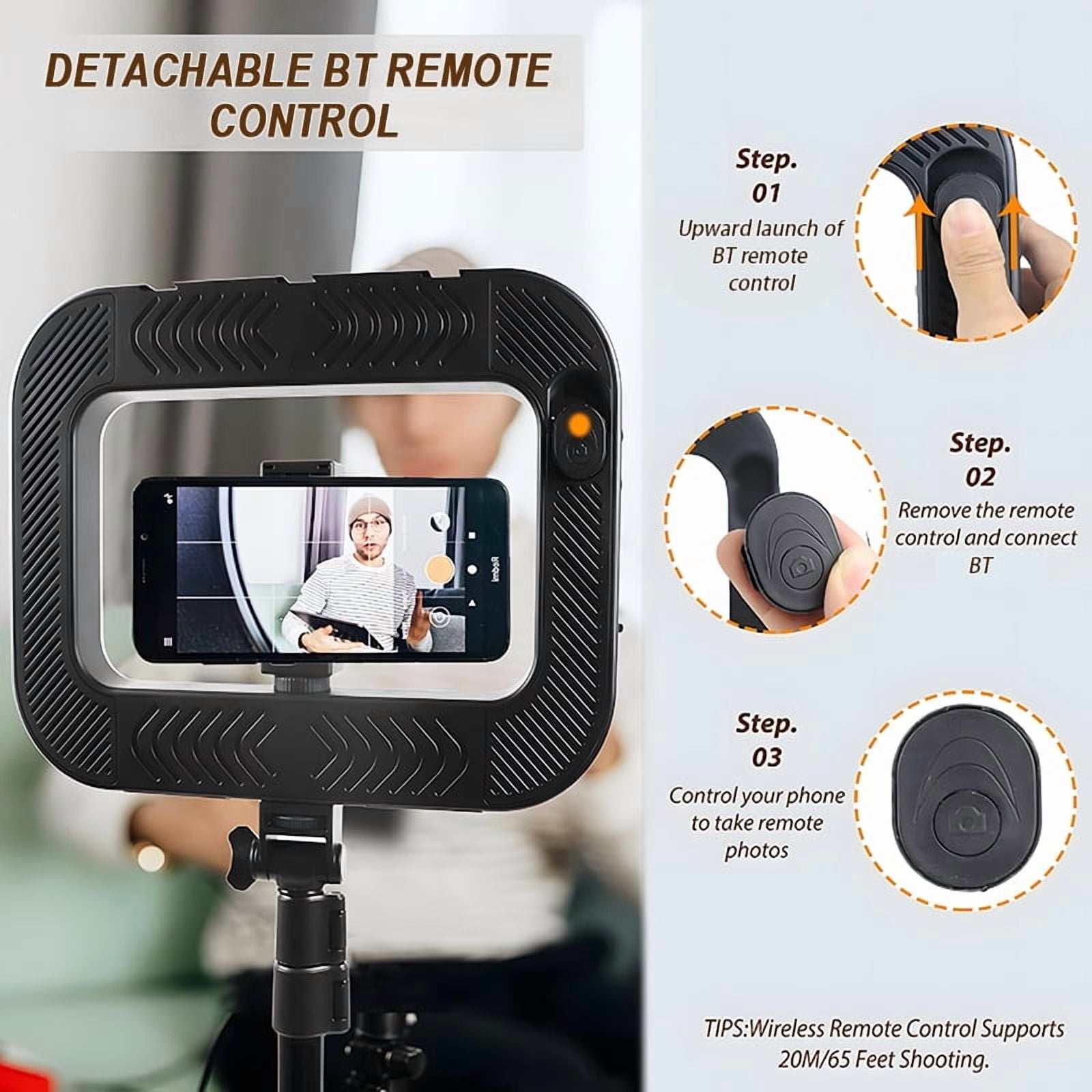 Great Video Maker LED Ring Light 6500K Selfie Light, Smartphone Video Rig & Phone Video Stabilizer for Camera, Smartphone, Makeup, YouTube Setup, Self-Portrait Shooting with Bluetooth