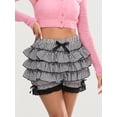 thumbnail image 4 of Michellecmm  Women's Fashion Shorts Fashion Lace Trim Layered Ruffle Short Pants, 4 of 9