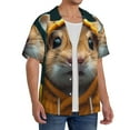 thumbnail image 2 of Pofeuu Modern Yellow Sweater Guinea Pig Print Mens Casual Short Sleeve Shirts Beach Summer Spread Collar Pocket Tops Men's Casual Short-sleeved Shirt-Small, 2 of 5