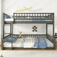 thumbnail image 6 of Bellemave Full XL over Queen Size Bunk Bed Set Convertible 2 Bunk Bed Frame with Fence Guardrails Convertible Queen Bunk Bed for Teens, Adult, Gray, 6 of 11
