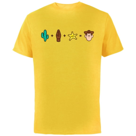 Disney and Pixar’s Toy Story Woody Emoji Code Formula - Short Sleeve Cotton T-Shirt for Adults - Customized-Yellow