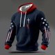 thumbnail image 2 of Mens Tops Manga Larga Impresa Casual Tres Cuartos de Manga Sudadera con Capucha Hombres Blusa de Moda, 2 of 6