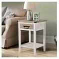 thumbnail image 2 of Farmhouse Nightstand Set of 2, Rustic Bedside Tables with Drawers & Shelf, Vintage White End Tables for Bedroom, Living Room 15.7"D x15.7"W x23.6"H, 2 of 8