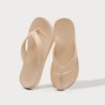 thumbnail image 2 of GPOECD Flip Flops for Men Arch Support Flip Flops Summer Outdoor SlipFlat Feet Soft Sole Casual Beach Sandals for Couples Men Slippers Khaki,8, 2 of 5
