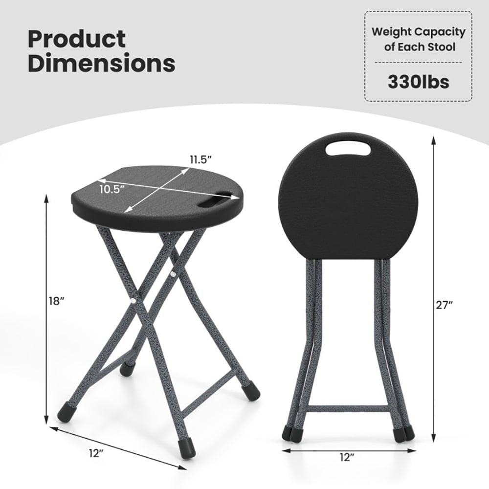 Aimee Lii Folding Stool with Built-in Handle for Adults-2 Pieces, Portable Chairs for Adults