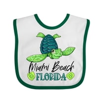 Inktastic Miami Beach, Florida Happy Sea Turtle Boys or Girls Baby Bib